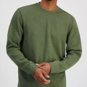 Guess Men's Green Quattro Logo Knit Sweatshirt Size  Medium